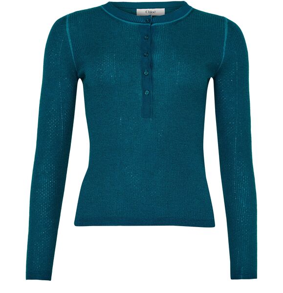  Chloe Buttoned Round Neck Sweater 