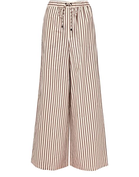  Max Mara Wide-legged Striped Cotton And Silk Canvas Pants 