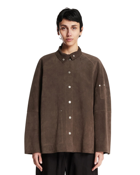  Studio Nicholson - Giacca Scamosciata Dash Marrone 