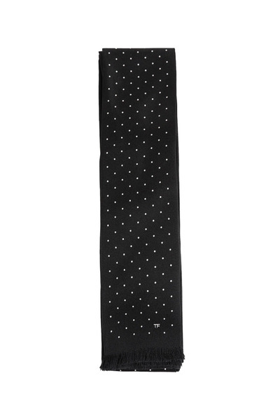  Micro Polkadot Silk Scarf 
