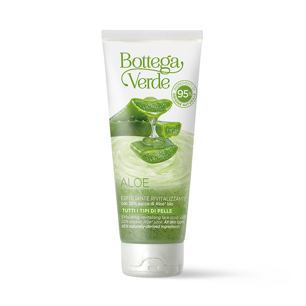  Bottega Verde Bottega Verde Aloe - Scrub Viso - Esfoliante Rivitalizzante - Con 20%* Di Succo Di Aloe Bio - Tutti I Tipi Di Pelle 