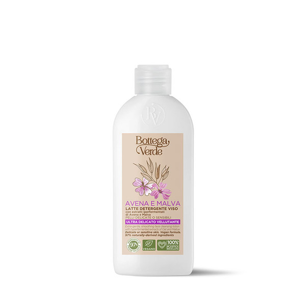  Bottega Verde Bottega Verde Avena E Malva - Latte Detergente Viso - Ultra Delicato Vellutante - Con Estratti Iperfermentati Di Avena E Malva - Pelli Delicate O Sensibili 