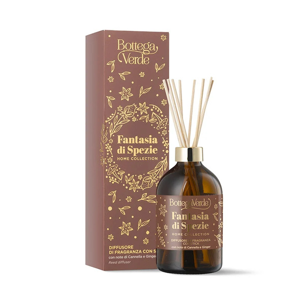  Bottega Verde Bottega Verde Fantasia Di Spezie - Home Collection - Diffusore Di Fragranza Con Stick Con Note Di Cannella E Ginger 