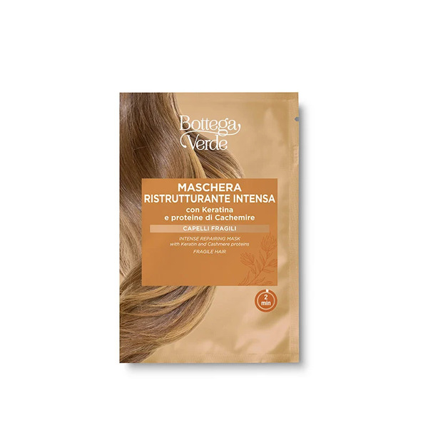  Bottega Verde Bottega Verde Maschera Ristrutturante Intensa - Con Keratina E Proteine Di Cachemire - Azione Rinforzante Setificante - Capelli Fragili - Agisce In 2 Minuti 