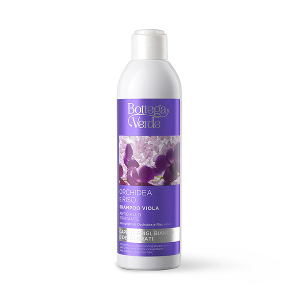  Bottega Verde Bottega Verde Orchidea E Riso - Shampoo Viola - Antigiallo Idratante - Con Estratti Di Orchidea E Di Riso Viola - Capelli Grigi, Bianchi O Decolorati 