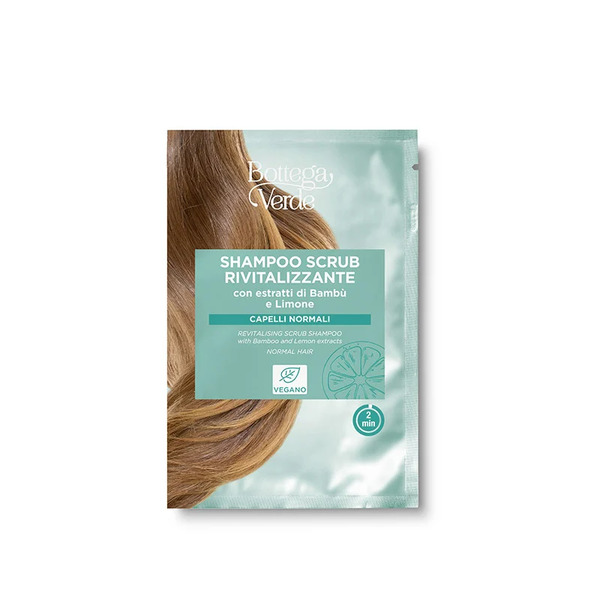  Bottega Verde Bottega Verde Shampoo Scrub Rivitalizzante - Con Estratti Di Bamboo E Limone - Azione Esfoliante E Purificante - Capelli Normali - Agisce In 2 Minuti 