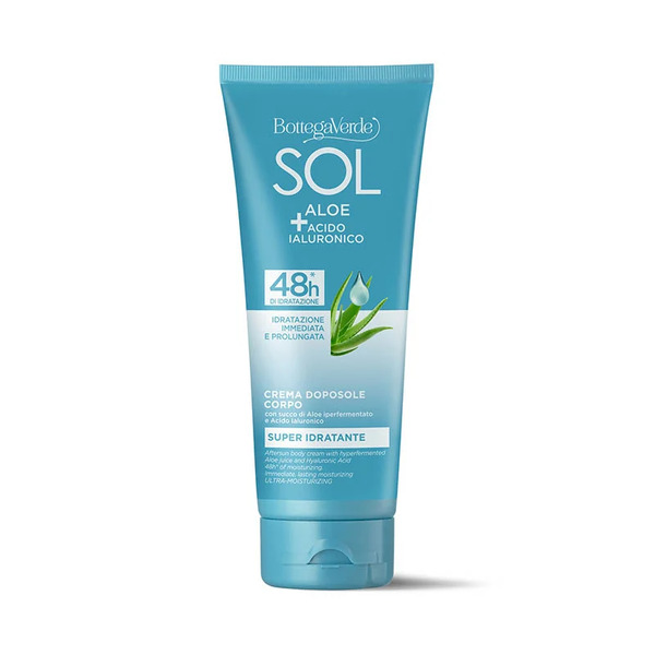 Bottega Verde Bottega Verde Sol Aloe Acido Ialuronico - Crema Doposole - Super Idratante - Con Succo Di Aloe Iperfermentato E Acido Ialuronico - 48h* Di Idratazione - Idratazione Immediata E Prolungata 