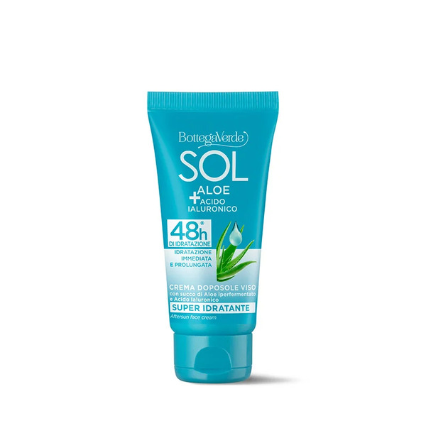  Bottega Verde Bottega Verde Sol Aloe Acido Ialuronico - Crema Doposole Viso - Super Idratante - Con Succo Di Aloe Iperfermentato E Acido Ialuronico - 48h* Di Idratazione - Idratazione Immediata E Prolungata 