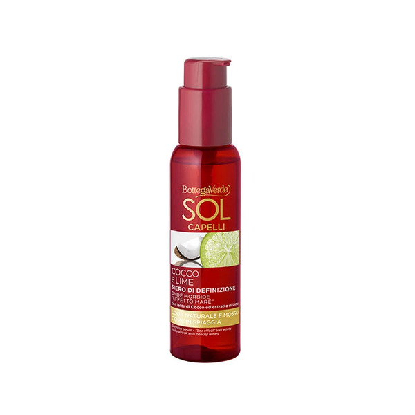  Bottega Verde Bottega Verde Sol Capelli - Siero Di Definizione - Onde Morbide effetto Mare - Con Latte Di Cocco Ed Estratto Di Lime - Look Naturale E Mosso Come In Spiaggia 