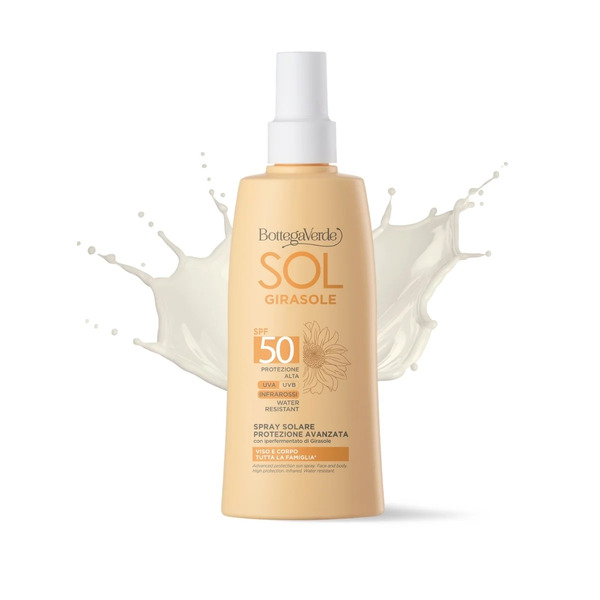  Bottega Verde Bottega Verde Sol Girasole - Spray Solare Protezione Avanzata - Viso E Corpo - Con Iperfermentato Di Girasole Di Tenuta Bottega Verde - Protezione Alta Spf50 - Infrarossi - Water Resistant 