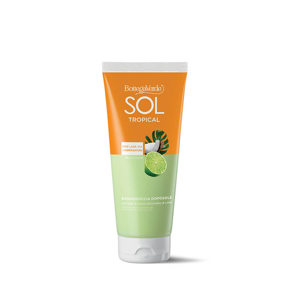  Bottega Verde Bottega Verde Sol Tropical - Bagnodoccia Doposole - Vellutante - Con Latte Di Cocco Ed Estratto Di Lime (400 Ml) - Non Lava Via L'abbronzatura 