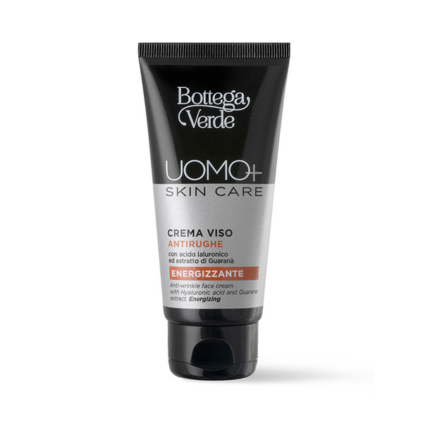  Bottega Verde Bottega Verde Uomo+ Skincare - Crema Viso - Antirughe Energizzante - Con Acido Ialuronico Ed Estratto Di Guaranà 