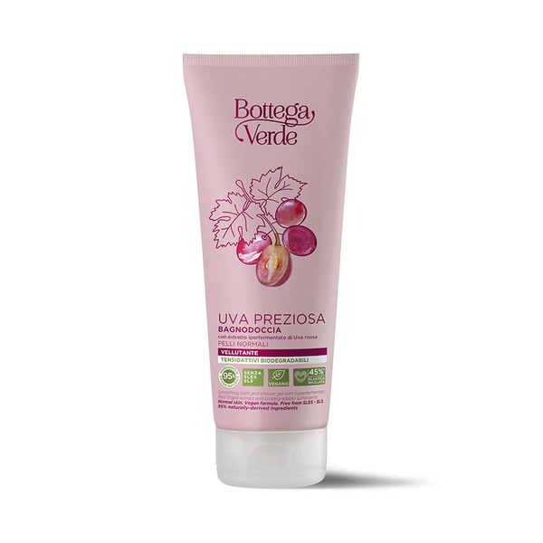  Bottega Verde Bottega Verde Uva Preziosa - Bagnodoccia Vellutante - Con Estratto Iperfermentato Di Uva Rossa E Tensioattivi Biodegradabili - Pelli Normali 