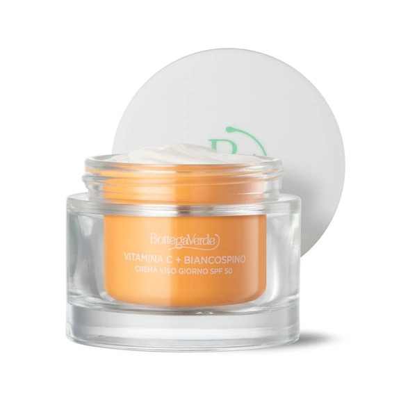  Bottega Verde Bottega Verde Vitamina C + Biancospino - Crema Viso Giorno Idratante Antimacchia Spf50 - Con Vitamina C, Biancospino E Cybright - Riduce L'intensità Delle Macchie 