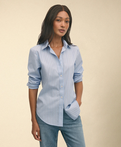  Brooks Brothers Camicia A Righe In Cotone Supima Classic Fit - Donna Camicie E Bluse Blu E Borgogna 12 