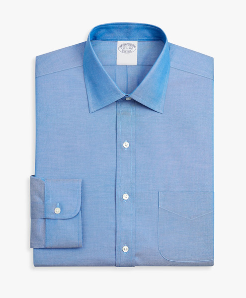  Brooks Brothers Camicia Blu Slim Fit Non-iron In Cotone Elasticizzato Con Collo Ainsley - Uomo Camicie Formali Blu 16 