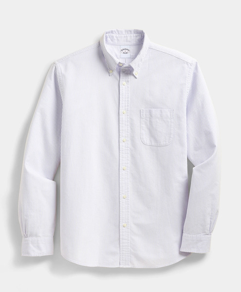  Brooks Brothers Camicia Regular Fit In Oxford Con Collo Button Down - Uomo Camicie Casual Viola Chiaro M 