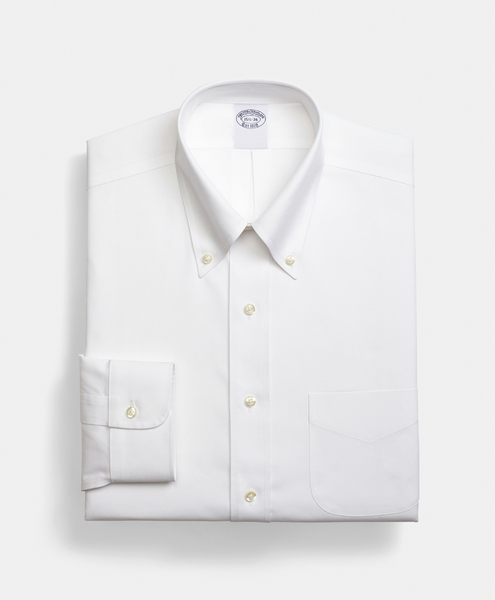  Brooks Brothers Camicia Regular Fit Non-iron In Supima Oxford Pinpoint Con Collo Button Down - Uomo Camicie Formali Bianco 16h 