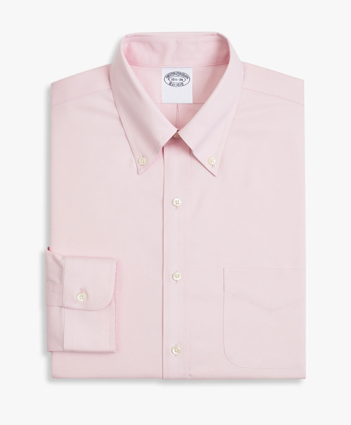  Brooks Brothers Camicia Rosa Chiaro Slim Fit Non-iron In Cotone Elasticizzato Con Collo Button-down - Uomo Camicie Formali Rosa Chiaro 15h 