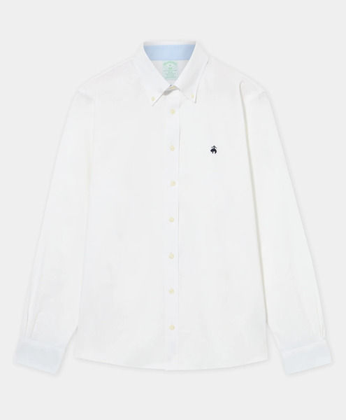  Brooks Brothers Camicia Slim Fit In Oxford Non-iron Con Collo Button Down - Uomo Camicie Casual Bianco L 