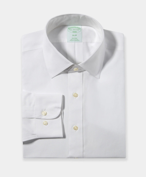  Brooks Brothers Camicia Slim Fit In Oxford Pinpoint Non-iron Con Collo Ainsley - Uomo Camicie Formali Bianco 16 