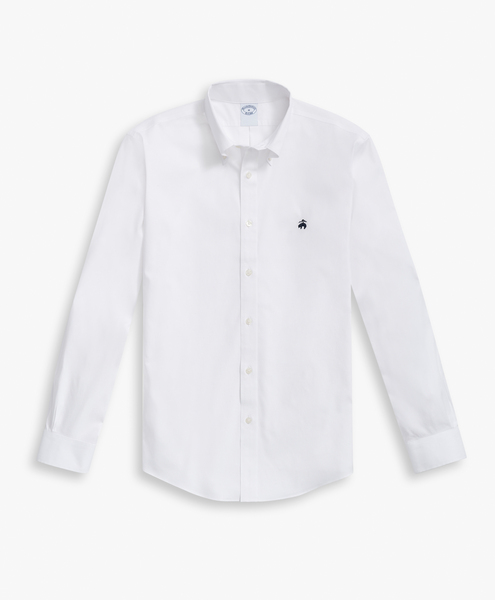  Brooks Brothers Camicia Slim Fit Non-iron In Oxford Pinpoint Con Collo Button Down - Uomo Camicie Casual Bianco Xl 