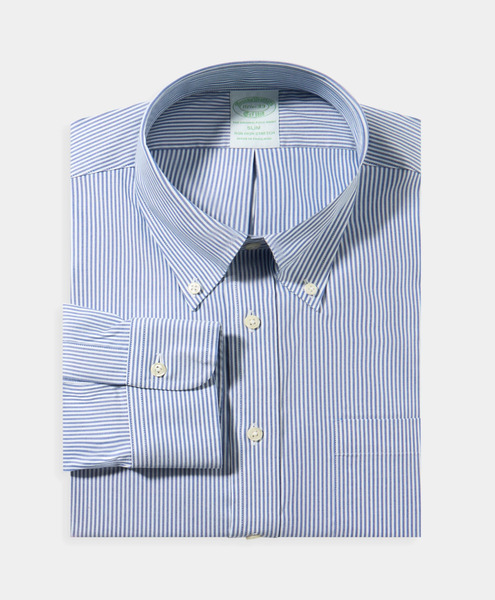  Brooks Brothers Camicia Slim Fit Non-iron Oxford Con Collo Button Down - Uomo Camicie Formali Blu 18 