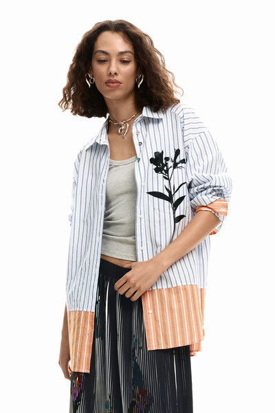  Camicia Lunga A Righe 