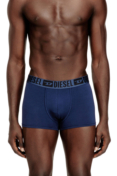  Diesel - Lot De Trois Boxers En Coton Stretch Avec Ceinture Ton Sur Ton - Boxeurs Courts - Homme - Bleu 