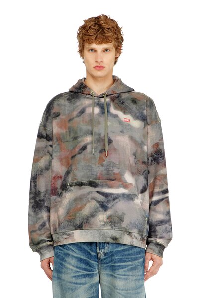  Diesel - Sweat à Capuche En Coton Biologique à Imprimé Camouflage - Pull Cotton - Homme - Polychrome 