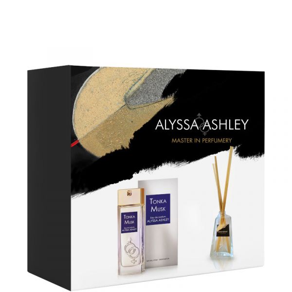  Alyssa Ashley Tonka Musk Confezione 100 Ml Eau De Parfum + 50 Ml Profumatore D'amiente Con Bacchette - 100 Ml Eau De Parfum + 50 Ml Profumatore D'amiente Con Bacchette 