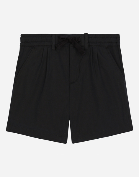  Dolce & Gabbana Bermuda In Popeline Stretch Con Placca Logo - Uomo Pantaloni E Shorts Blu Cotone 18/24 Months 