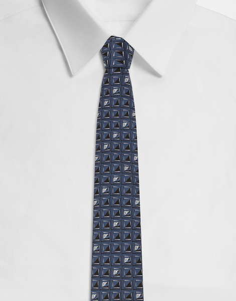  Dolce & Gabbana Cravatta In Seta Jacquard Microdisegni Logo Dg - Uomo Cravatte E Pochette Stampa Onesize 