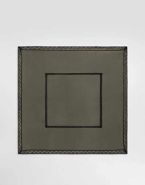  Dolce & Gabbana Foulard In Chiffon Con Bandine In Pizzo 70x70 - Donna Sciarpe E Foulard Nero Onesize 