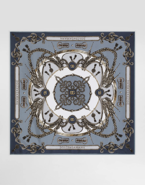  Dolce & Gabbana Foulard 70x70 In Twill Di Seta Stampa Cargo - Uomo Sciarpe E Foulard Multicolore Onesize 