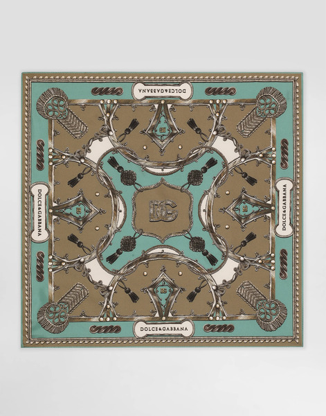  Dolce & Gabbana Foulard 70x70 In Twill Di Seta Stampa Cargo - Uomo Sciarpe E Foulard Multicolore Onesize 