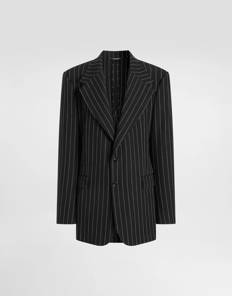  Dolce & Gabbana Giacca Sicilia Monopetto Gessata In Lana E Lino - Donna Giacche E Blazer Multicolore 36 