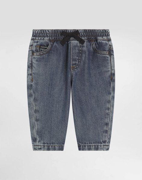  Dolce & Gabbana Jeans 5 Tasche In Denim Con Etichetta Logata - Uomo Pantaloni E Shorts Multicolore 9/12 Months 