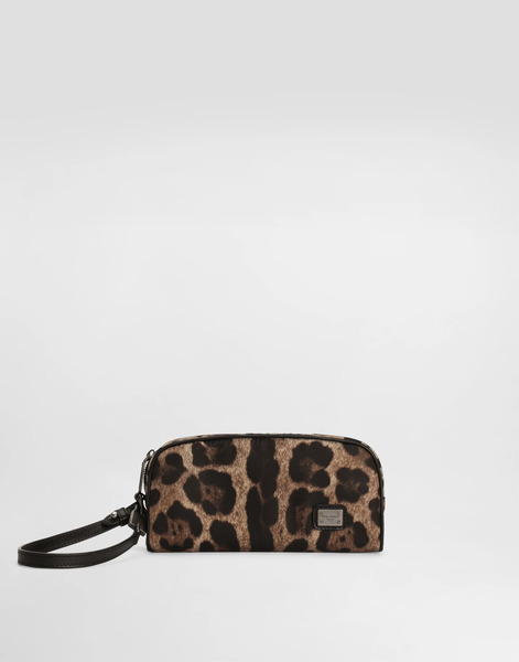  Dolce & Gabbana Necessaire In Nylon Stampa Leopardo - Uomo Portadocumenti E Clutch Stampa Animalier Onesize 