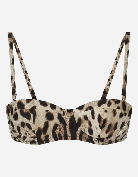 Dolce & Gabbana Reggiseno A Balconcino Da Mare Stampa Leopardo - Donna Beachwear Stampa Animalier Jersey 4 