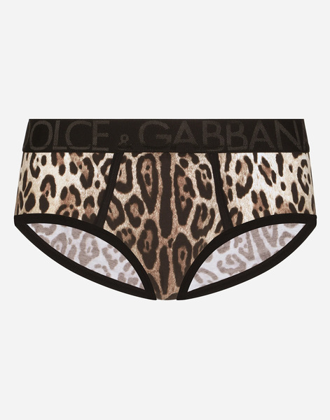  Dolce & Gabbana Slip Brando Jersey Bielastico Stampa Leopardo - Uomo Intimo E Loungewear Stampa Animalier Cotone 3 