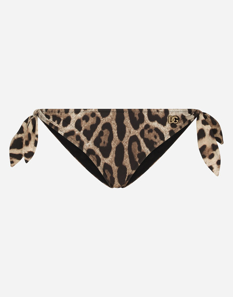  Dolce & Gabbana Slip Con Fiocchi Da Mare Stampa Leopardo - Donna Beachwear Stampa Animalier Jersey 3 