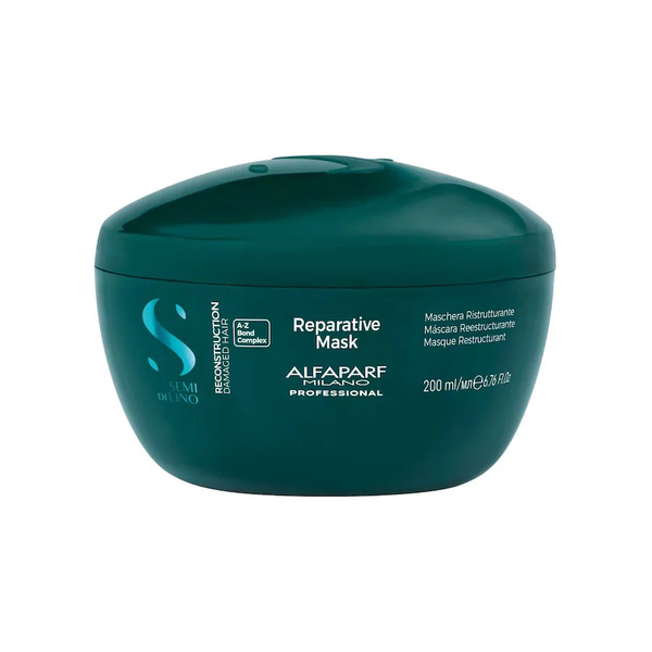  Alfaparf Milano - Semi Di Lino Reconstruction Reparative Mask 200 Ml - Maschera Ristrutturante Per Capelli Danneggiati Da Medi A Spessi Maschere Unisex 