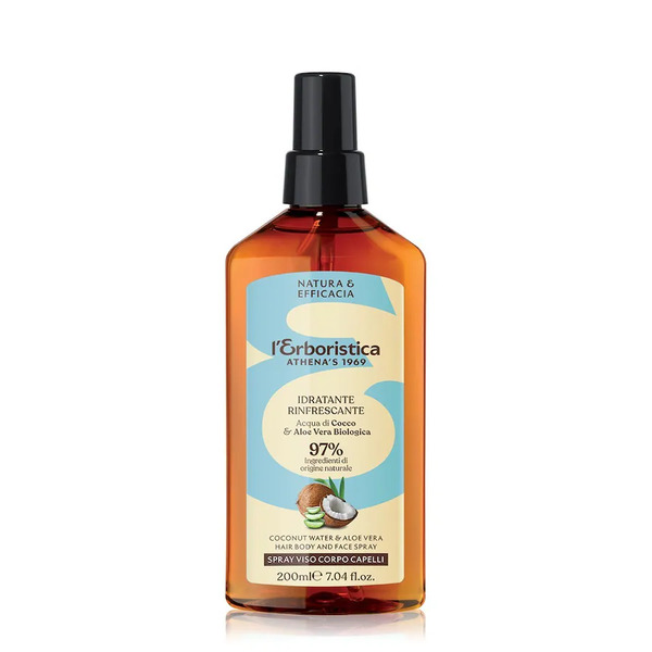  Athena's - L' Erboristica Acqua Di Cocco Spray Idratante Rinfrescante Con Aloe Vera Biologica Spray Idratante Corpo 200 Ml Unisex 