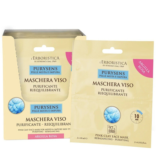 Athena's - L' Erboristica Maschera Viso All'argilla Rosa Purificante Riequilibrante Maschere Carbone Attivo 20 Ml Female 