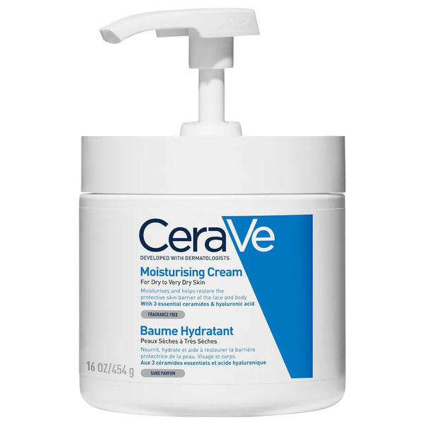  Cerave - Crema Idratante, Per Pelli Da Secche A Molto Secche Per Il Corpo E Il Viso, Con Dispenser Crema Corpo 450 Ml Unisex 