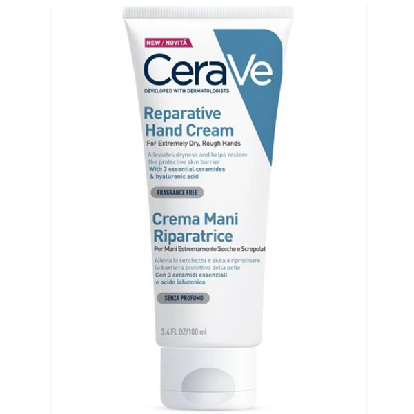  Cerave - Crema Mani Riparatrice Idratazione Intensa Con Acido Ialuronico, Per Pelle Molto Secca, Ruvida O Screpolata Crema Mani 100 Ml Female 