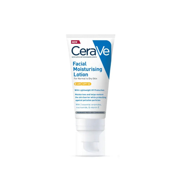  Cerave - Crema Viso Idratante Spf50, Protezione Solare Ad Ampio Spettro, Idrata E Protegge In Un Solo Step Crema Viso 52 Ml Unisex 