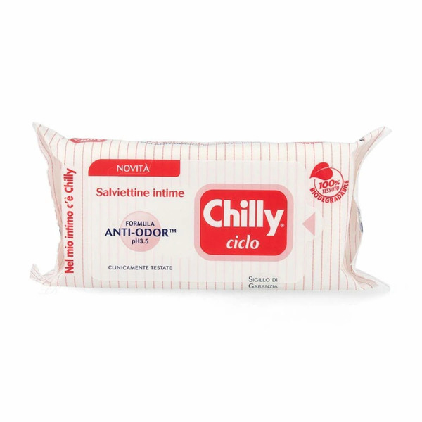  Chilly - 12 Salviette Intime Ciclo Antiodor Ph3.5 100% Tessuto Biodegradabile Cura Dell'intimità 50 Ml Unisex 