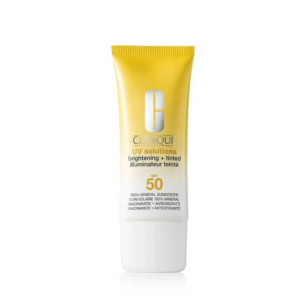  Clinique - Uv Solutions™ Uv Solutions Brightening + Tinted Sunscreen Spf 50 Crema Solare 40 Ml Marrone Chiaro Unisex 